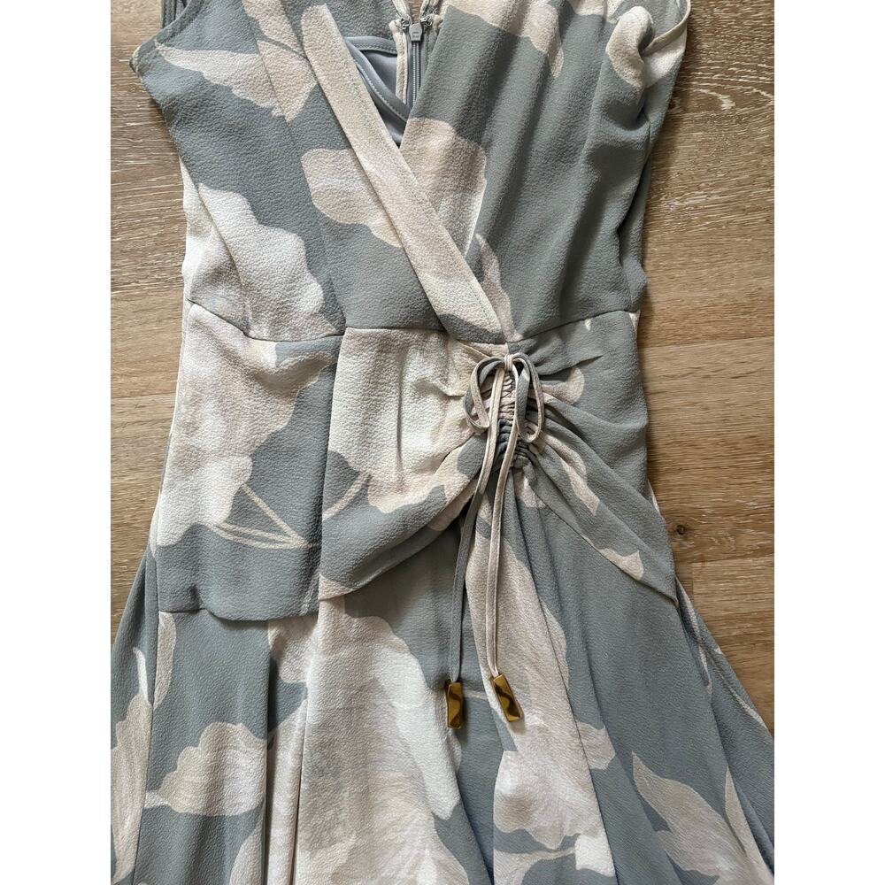 Donna Karan New York Sleeveless Wrap-Effect V-Neck Floral Midi Dress - Picture 3 of 8